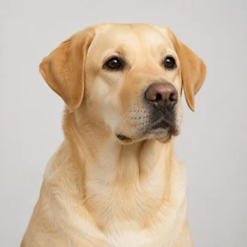 Portrait of a yellow Labrador retriever looking to the side